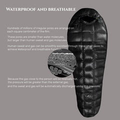 Winter Goose Down Sleeping Bag with Comfort Rating (-13℉ to 41℉) -Ultralight, Waterproof & Compressible