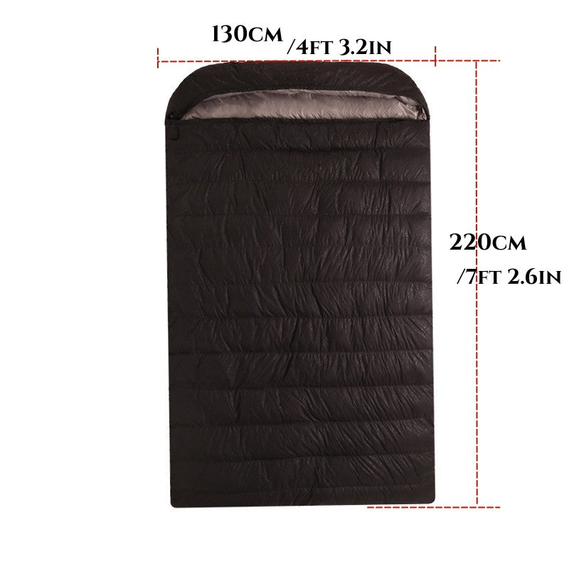Double sleeping bag size 220 cm length, suitable for couples camping and outdoor travel