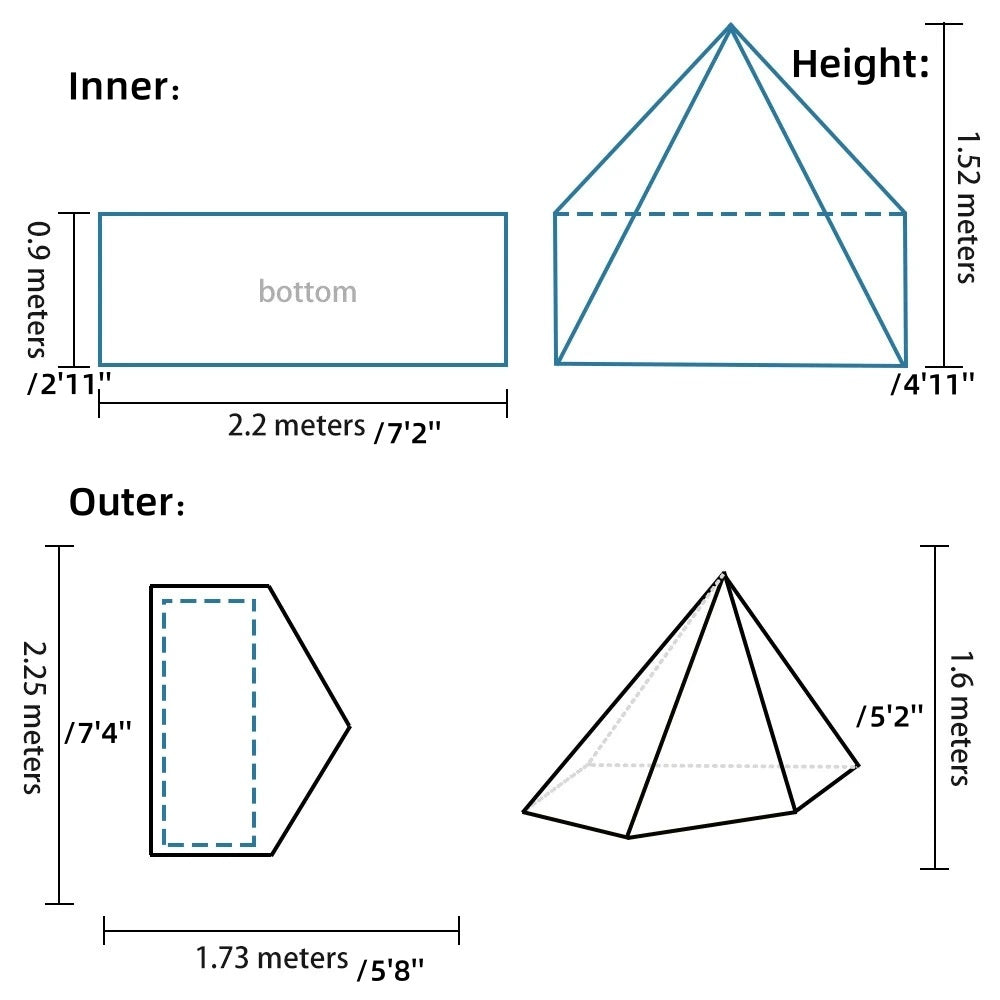 1 Person Tent Ultralight Waterproof 3 Season for Backpacking and Camping