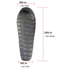 Winter Goose Down Sleeping Bag with Comfort Rating (-13℉ to 41℉) -Ultralight, Waterproof & Compressible